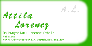 attila lorencz business card